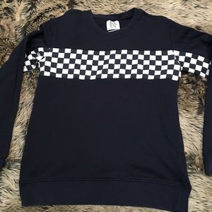 Zoe Karssen Black sweatshirt with checkered pattern *Size XS*